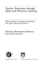Front cover of Teacher education through open and distance learning by Bernadette Robinson
