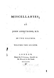 Cover of Miscellanies by John Armstrong