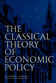 Front cover of The classical theory of economic policy by Warren J. Samuels