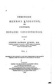 Front cover of Chronicon Henrici Knighton, vel Cnitthon, monachi leycestrensis by Henry Knighton