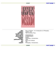 Front cover of Way to wisdom by Karl Jaspers