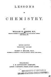 Front cover of Lessons in chemistry by William Houston Greene
