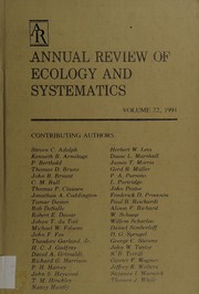 Cover of Annual Review of Ecology and Systematics by Richard F. Johnston