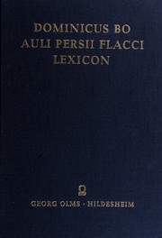 Cover of Auli Persii Flacci lexicon by Domenico Bo