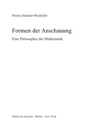 Front cover of Formen der Anschauung by Pirmin Stekeler-Weithofer