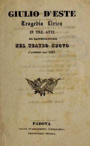 Cover of Giulio d'Este by Fabio Campana