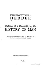 Front cover of Outlines of a Philosophy of the History of Man by Johann Gottfried Herder
