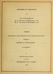 Front cover of Methods of arylation by Ruth Evelyn Merling