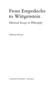 Front cover of From Empedocles to Wittgenstein by Anthony Kenny