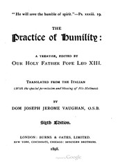 Front cover of The practice of humility by Pope Leo XIII