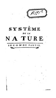 Front cover of Systême de la nature, ou, Des loix du monde physique & du monde moral by Paul Henri Thiry baron d'Holbach