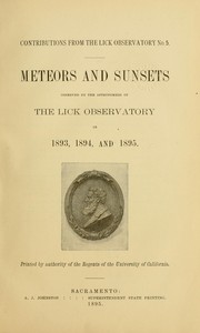 Cover of Contributions from the Lick Observatory by Lick Observatory