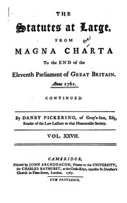 Front cover of The Statutes at Large: From Magna Charta to ... 1869 .. by Great Britain