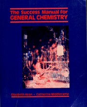 Cover of A Success Manual for General Chemistry by Elizabeth Kean