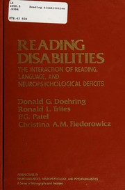Cover of Reading disabilities by Donald G. Doehring