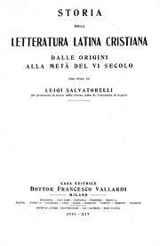 Cover of Storia della letteratura latina cristiana dalle origini alla metà del VI secolo by Salvatorelli, Luigi
