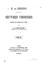 Cover of ...Œuvres choisies by Rudolf von Jhering