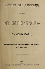 Front cover of A poetical lecture on temperance by Earl, John temperance advocate