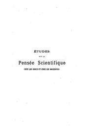 Cover of Études sur la pensée scientifique chez les Grecs et chez les modernes by Gaston Milhaud