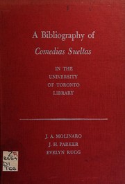 Front cover of A bibliography of comedias sueltas in the University of Toronto Library by University of Toronto. Library.