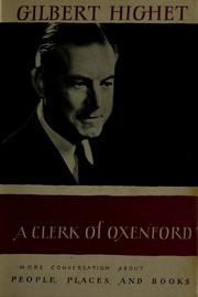 Front cover of A clerk of Oxenford by Gilbert Highet