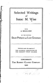 Front cover of Selected Writings of Isaac M. Wise by Isaac Mayer Wise