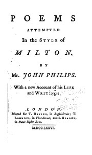 Front cover of Poems Attempted in the Style of Milton by John Philips