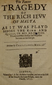 Front cover of The Famous Tragedy of the Rich Ievv of Malta by Christopher Marlowe