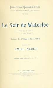 Cover of Le soir de Waterloo by Émile Nerini