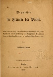 Front cover of Wegweiser für freunde der poesie by Ferdinand Pauli