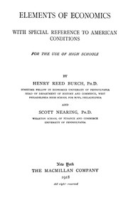 Cover of Elements of economics, with special reference to American conditions, for the use of high schools by Henry Reed Burch