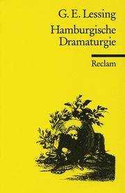 Front cover of Hamburgische Dramaturgie by Gotthold Ephraim Lessing