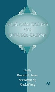 Cover of Increasing Returns and Economic Analysis by Kenneth J. Arrow