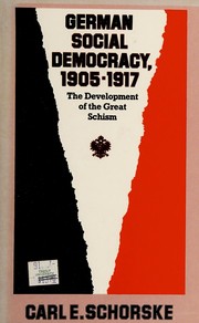 Cover of German social democracy, 1905-1917 by Carl E. Schorske