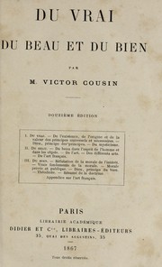 Cover of Du vrai, du beau et du bien by Cousin, Victor