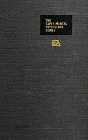 Front cover of The processing of information and structure by Wendell R. Garner