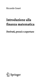 Front cover of Introduzione alla finanza matematica by Riccardo Cesari