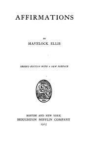 Cover of Affirmations by Havelock Ellis