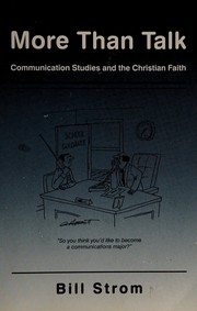 Cover of More than talk by Bill Strom