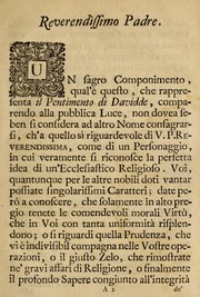Front cover of Il pentimento di Davidde by Francisco Antonio d' Almeida