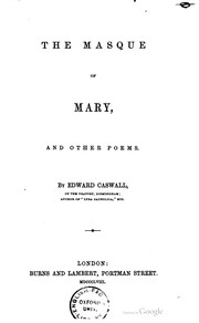 Front cover of The masque of Mary and other poems by Edward Caswall
