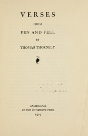 Cover of Verses from fen and fell by Thomas Thornely