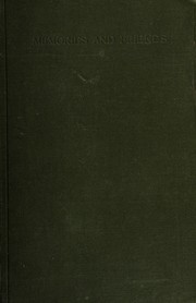 Cover of Memories and friends by Arthur Christopher Benson