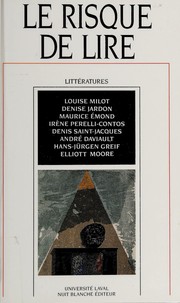 Cover of Le Risque de lire by Hans-Jürgen Greif