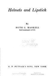 Cover of Helmets and lipstick by Ruth G. Haskell
