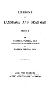 Cover of Lessons in language and grammar by H. S. Tarbell