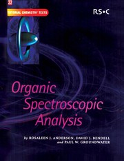 Front cover of Organic spectroscopic analysis by Rosaleen J. Anderson