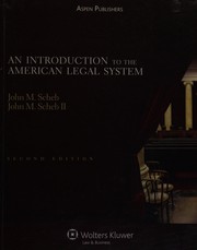 Front cover of An introduction to the American legal system by John M. Scheb