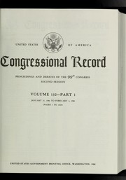Cover of Congressional Record by U. S. Congress