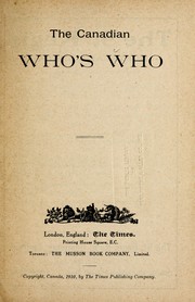 Front cover of The Canadian who's who by Elizabeth Lumley
